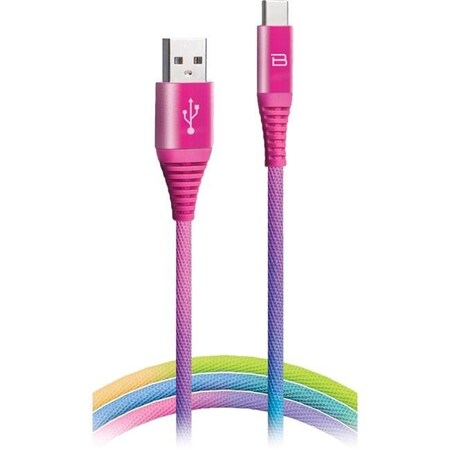 Bytech Bytech BYCPCA161AC 3.5 ft. Fabric USB Type C Charge & Sync Cable; Rainbow BYCPCA161AC